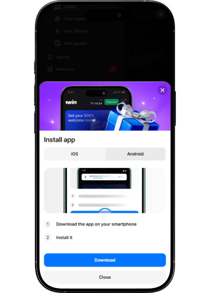 Android 1win app free download for mobile betting and gaming
