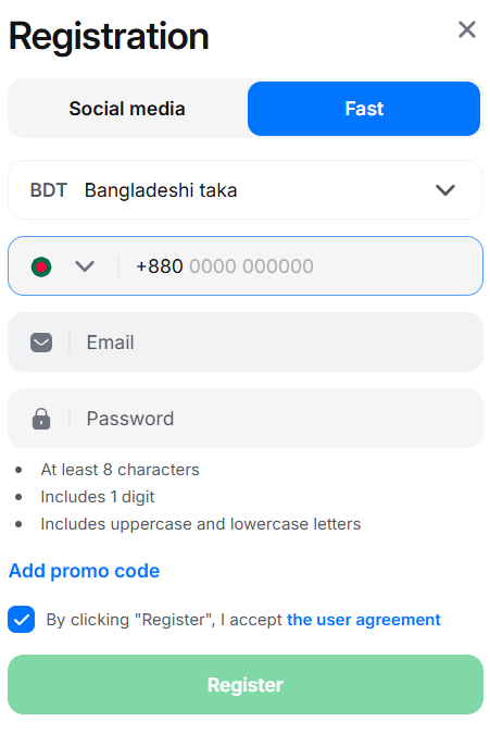 Join 1win quickly with fast registration and login process